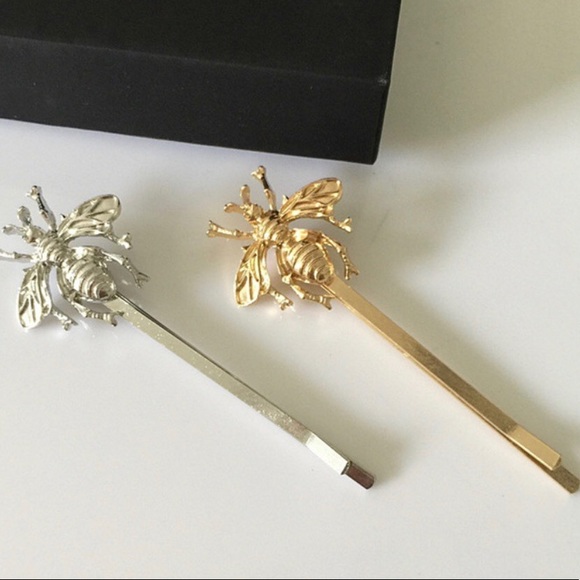 Silver Bee Hair Pins - Picture 4 of 6